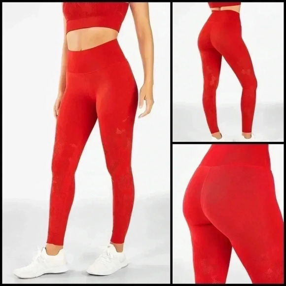 High-Waisted SculptKnit Persimmon Red Camo Legging Size XS - Picture 1 of 8